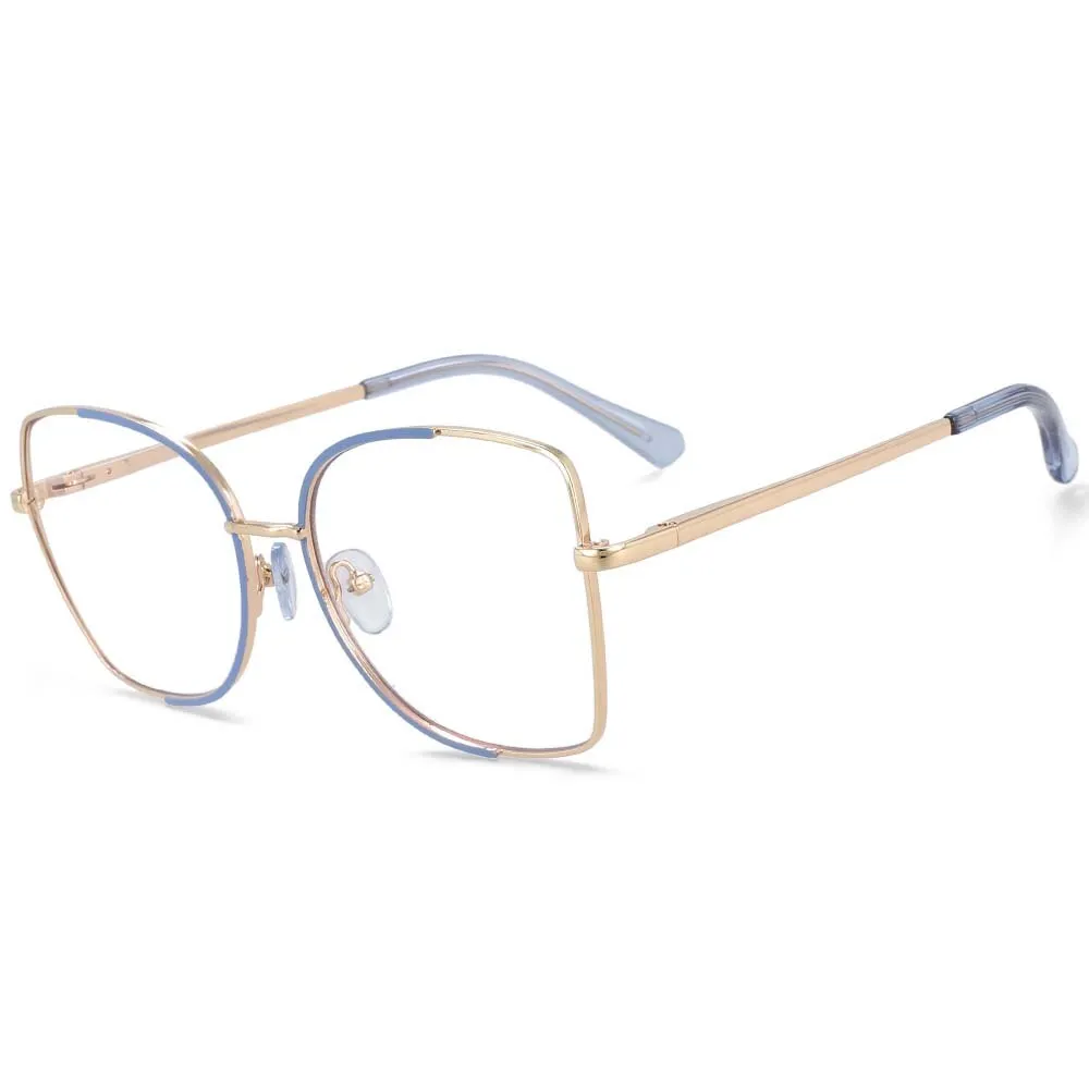 CCspace Unisex Semi Rim Square Alloy Frame Eyeglasses 54079