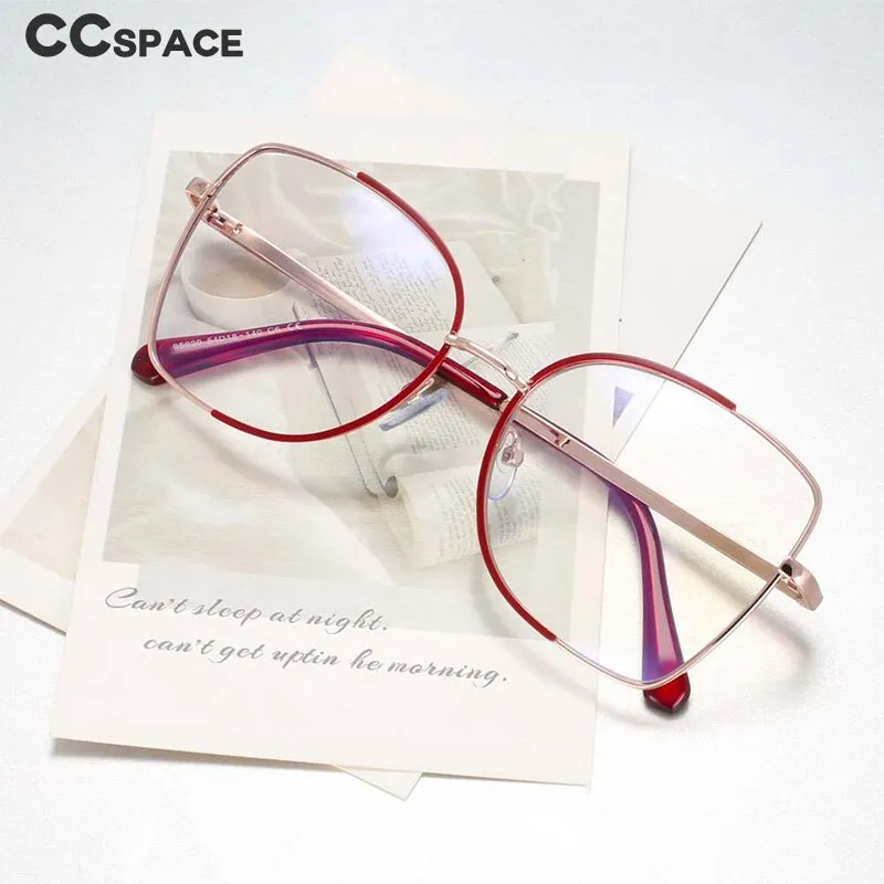 CCspace Unisex Semi Rim Square Alloy Frame Eyeglasses 54079