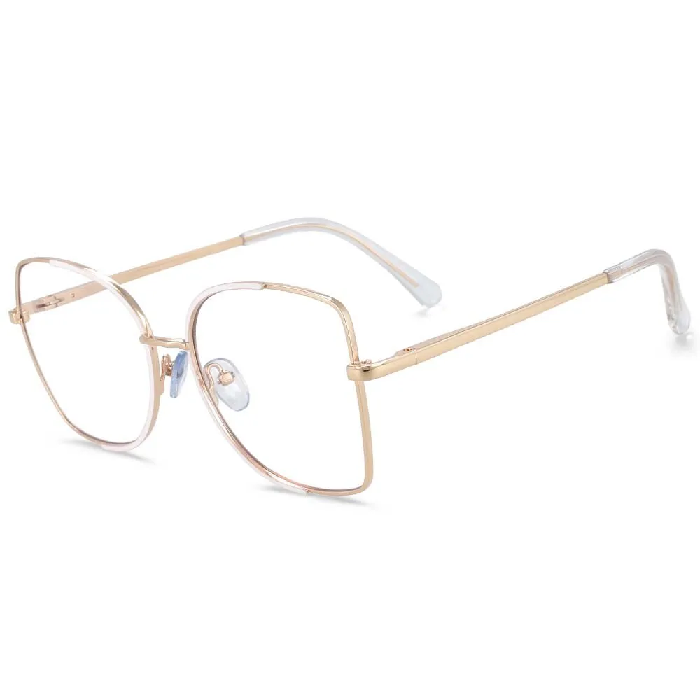 CCspace Unisex Semi Rim Square Alloy Frame Eyeglasses 54079