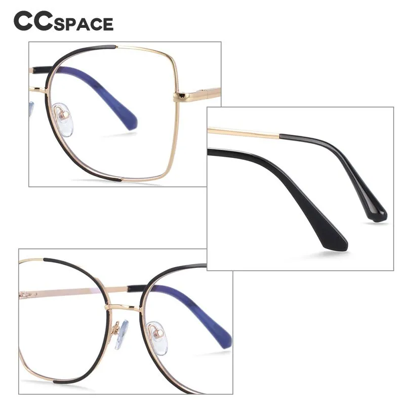 CCspace Unisex Semi Rim Square Alloy Frame Eyeglasses 54079