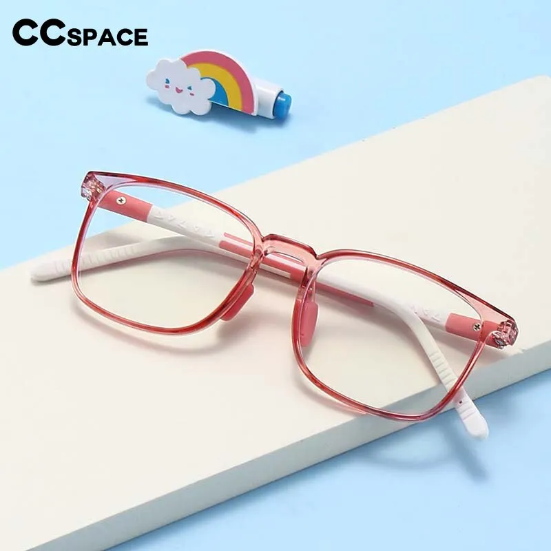 CCspace Unisex Youth Full Rim Square Silicone Eyeglasses 54671