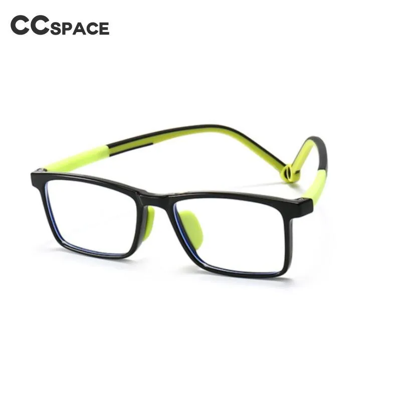 CCspace Unisex Youth Full Rim Square Silicone Eyeglasses 54673