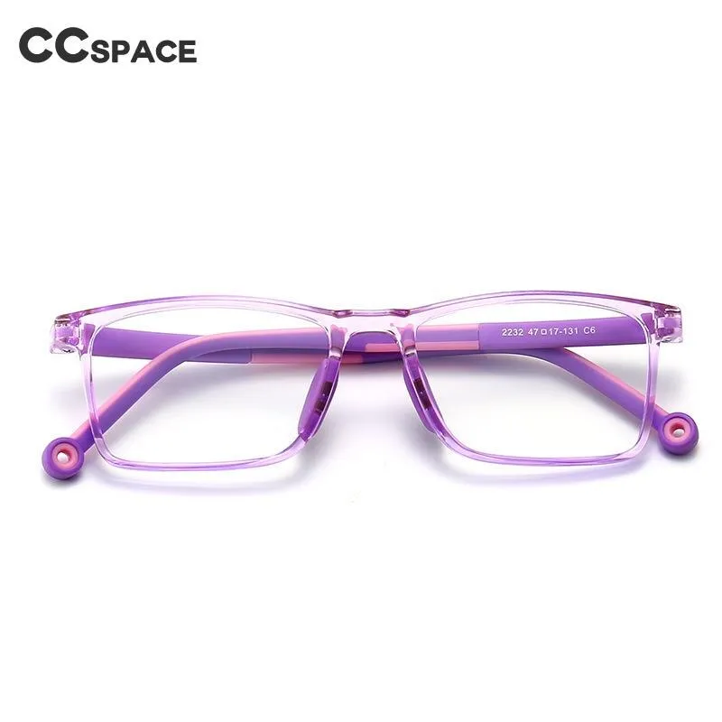 CCspace Unisex Youth Full Rim Square Silicone Eyeglasses 54673