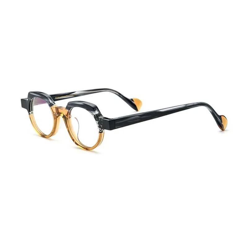 CCspace Unsiex Full Rim Flat Top Round Acetate Eyeglasses 55048