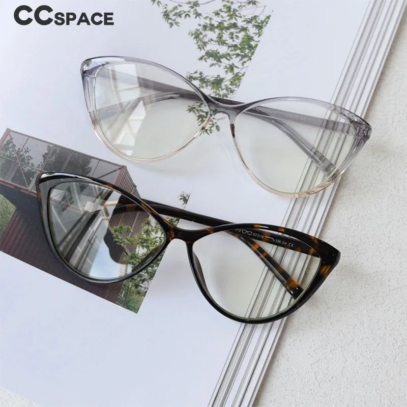 CCspace Women's Full Rim Big Cat Eye Tr 90 Titanium Eyeglasses 55454