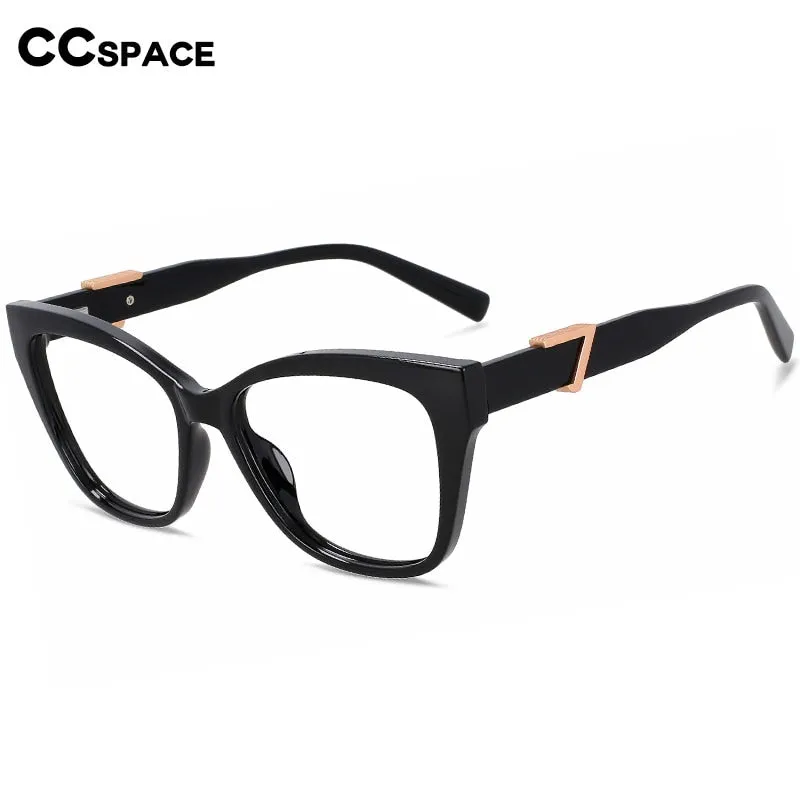 CCspace Women's Full Rim Cat Eye Acetate Tr 90 Eyeglasses 56490