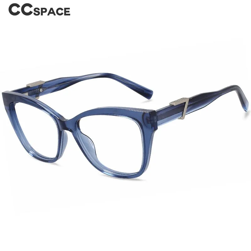 CCspace Women's Full Rim Cat Eye Acetate Tr 90 Eyeglasses 56490