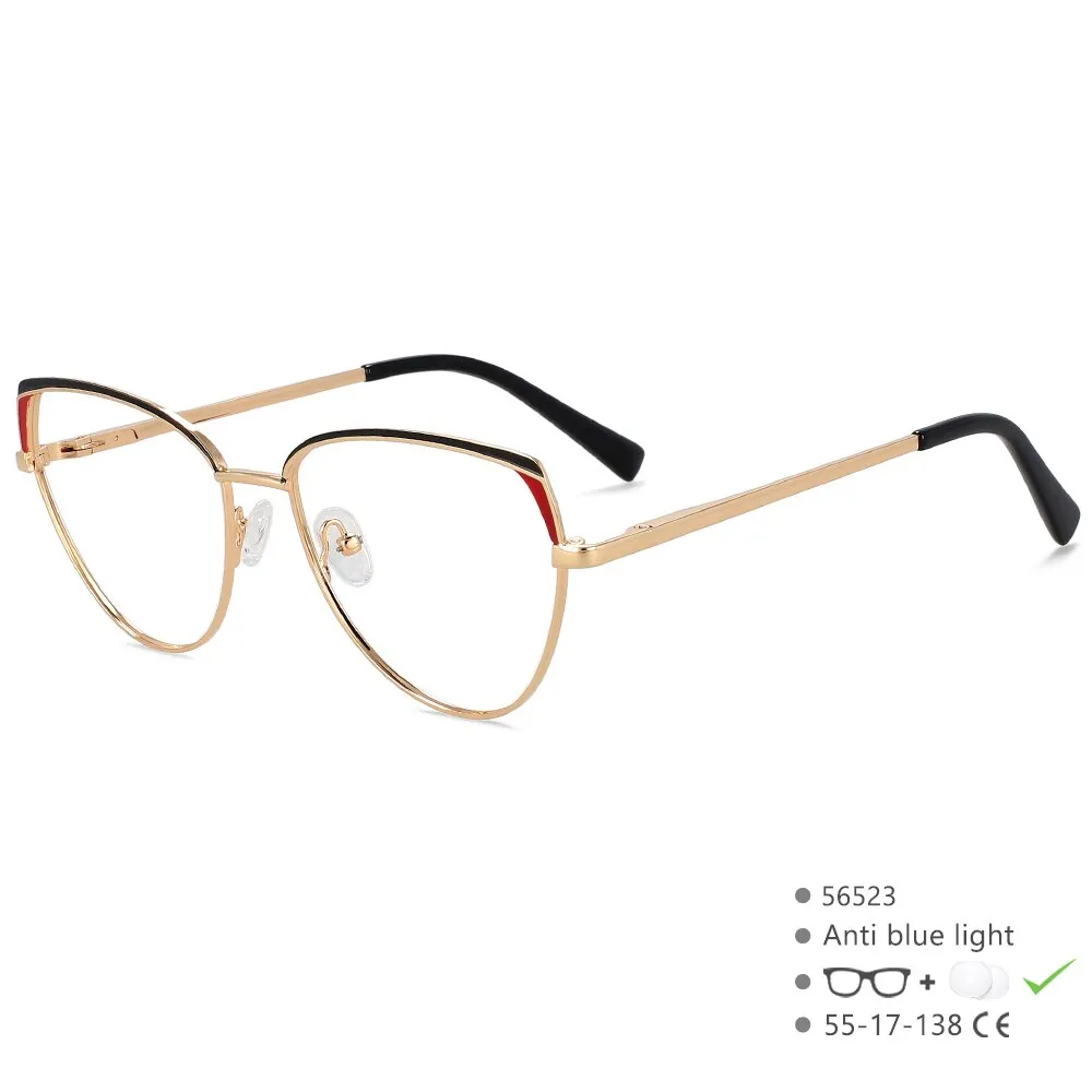 CCspace Women's Full RIm Cat Eye Alloy Eyeglasses 56523