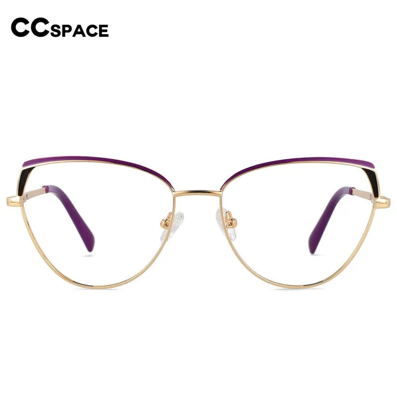 CCspace Women's Full RIm Cat Eye Alloy Eyeglasses 56523