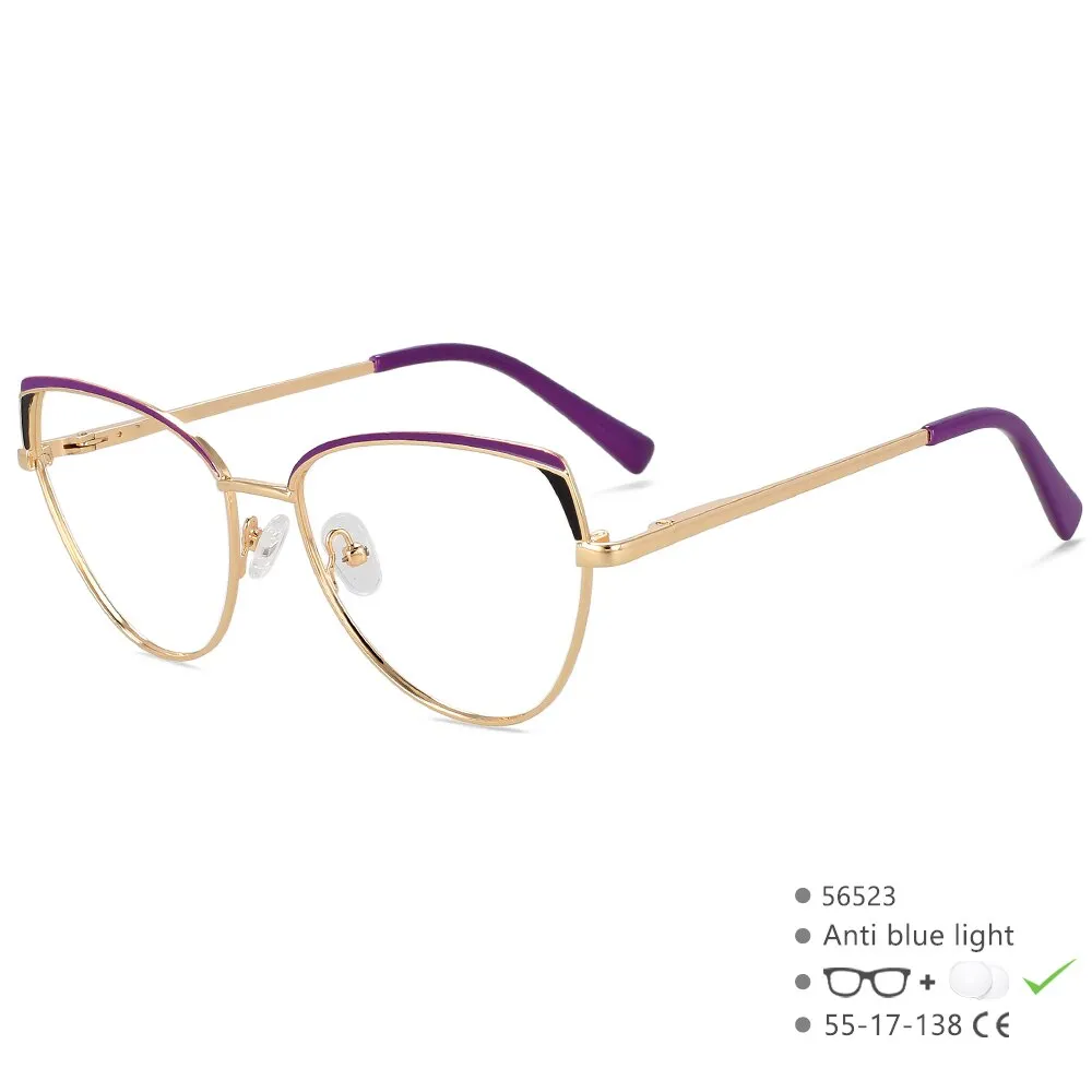 CCspace Women's Full RIm Cat Eye Alloy Eyeglasses 56523