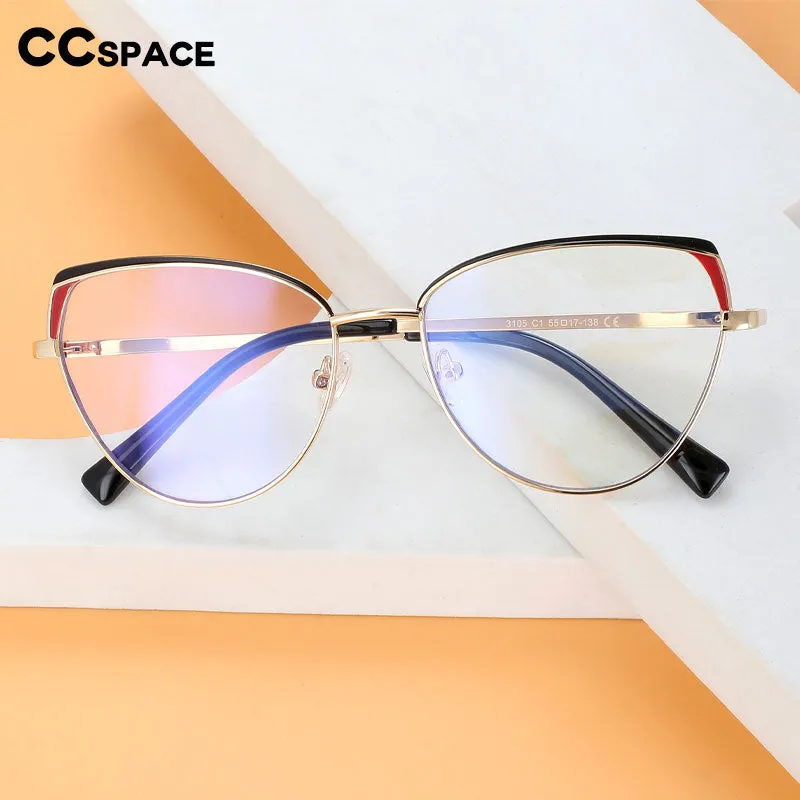 CCspace Women's Full RIm Cat Eye Alloy Eyeglasses 56523