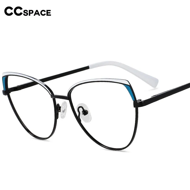 CCspace Women's Full RIm Cat Eye Alloy Eyeglasses 56523