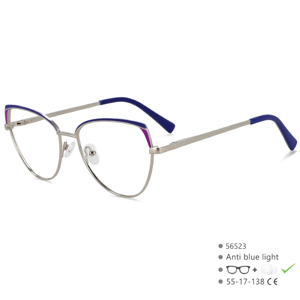 CCspace Women's Full RIm Cat Eye Alloy Eyeglasses 56523