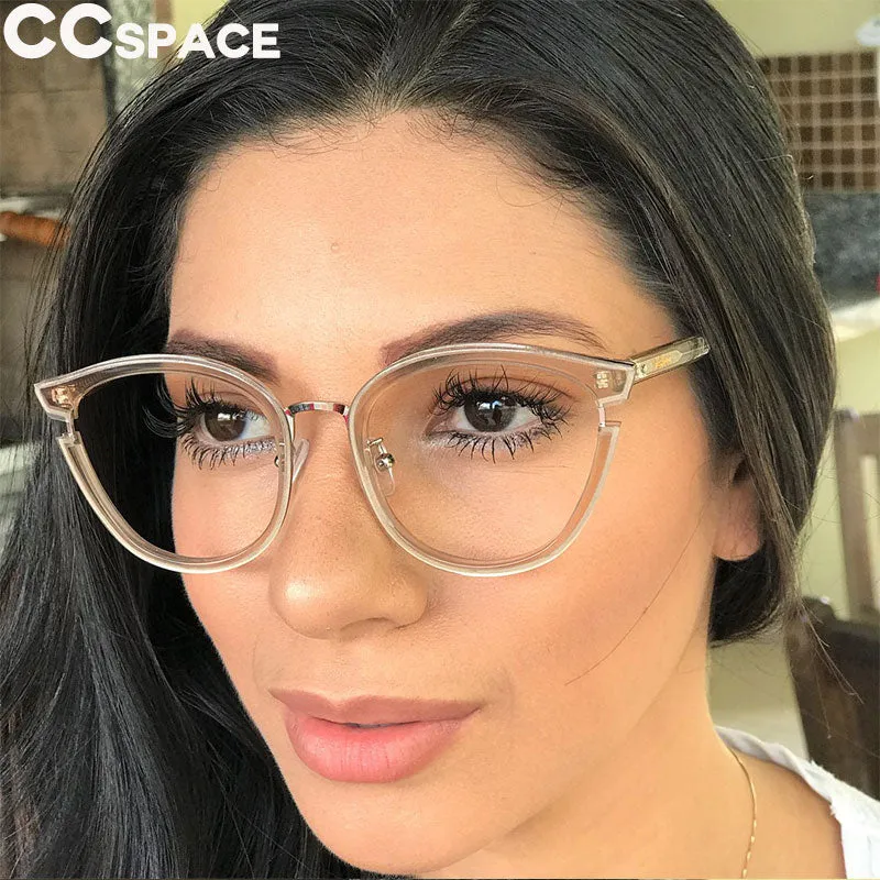 CCspace Women's Full Rim Cat Eye Alloy Frame Eyeglasses 45376