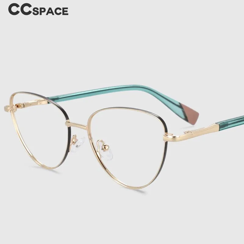 CCspace Women's Full Rim Cat Eye Alloy Frame Eyeglasses 53997