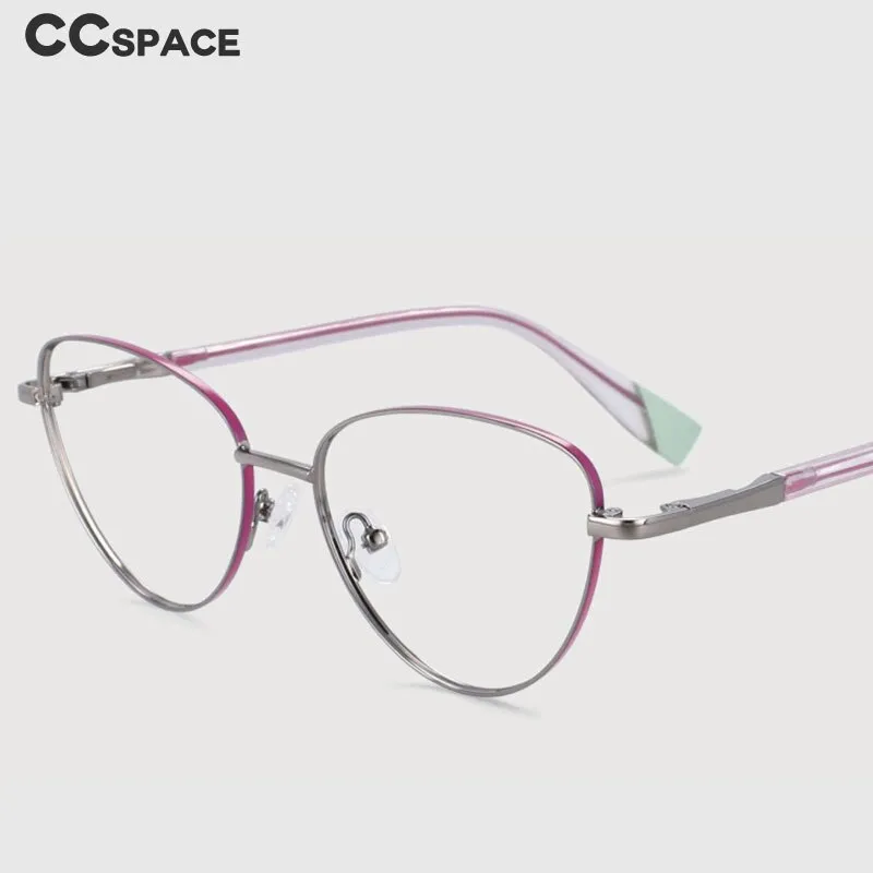 CCspace Women's Full Rim Cat Eye Alloy Frame Eyeglasses 53997