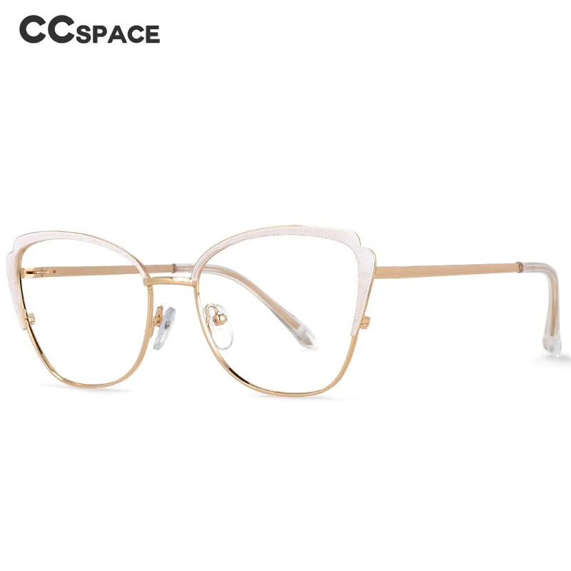 CCspace Women's Full Rim Cat Eye Alloy Frame Eyeglasses 54546