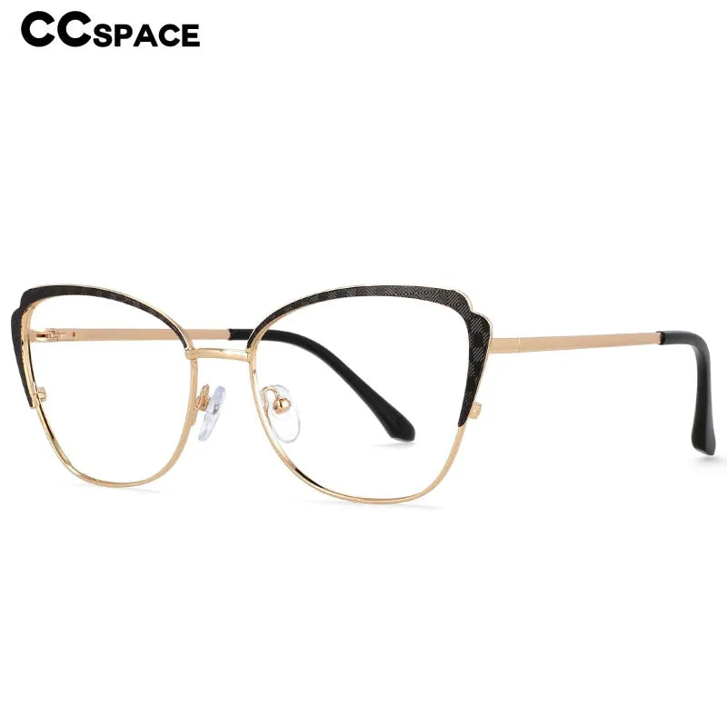 CCspace Women's Full Rim Cat Eye Alloy Frame Eyeglasses 54546