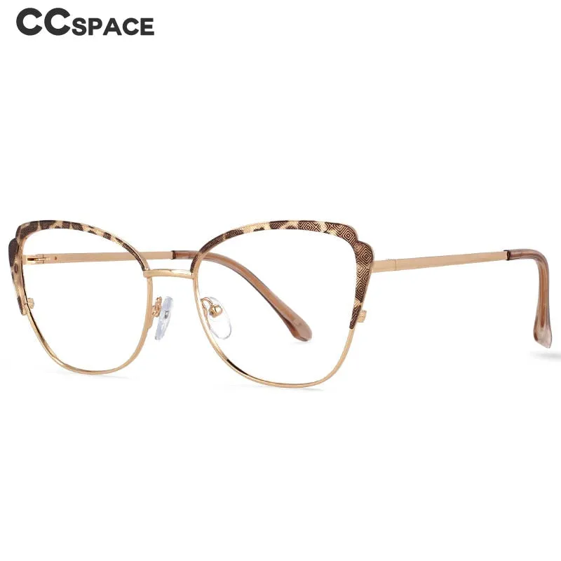 CCspace Women's Full Rim Cat Eye Alloy Frame Eyeglasses 54546