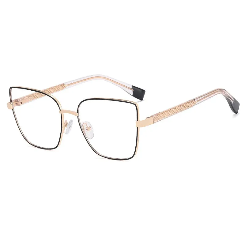 CCspace Women's Full Rim Cat Eye Square Alloy Eyeglasses 57382