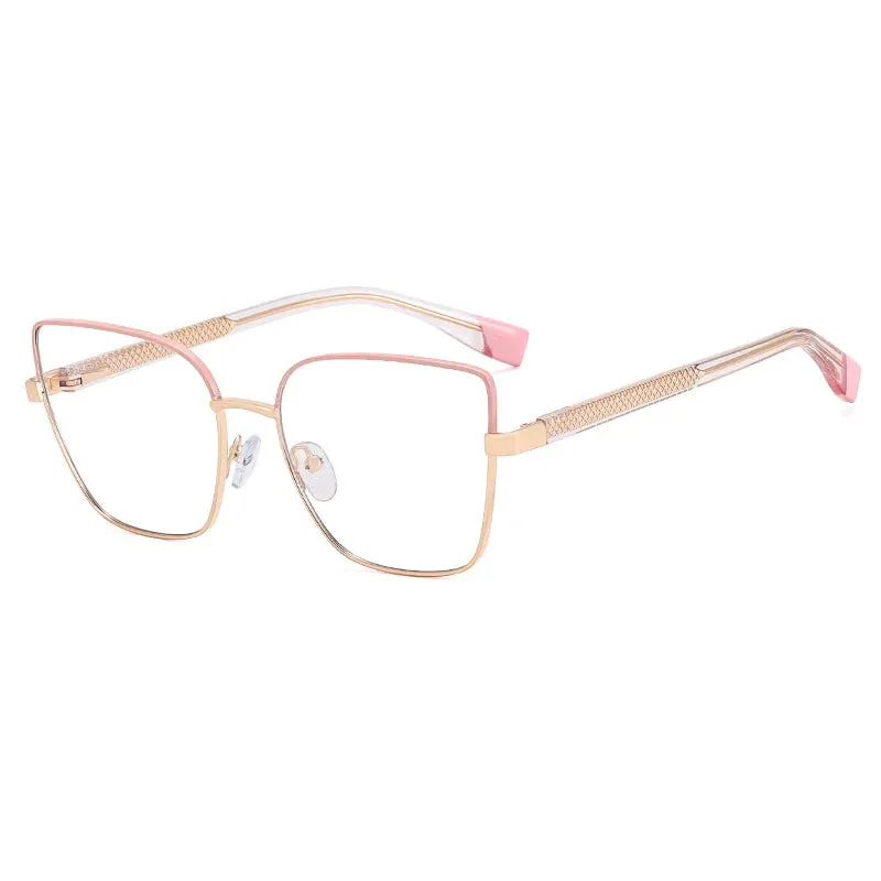 CCspace Women's Full Rim Cat Eye Square Alloy Eyeglasses 57382