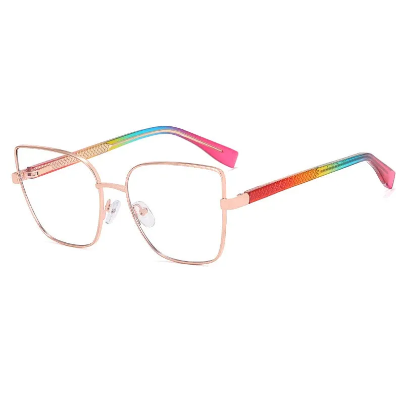 CCspace Women's Full Rim Cat Eye Square Alloy Eyeglasses 57382