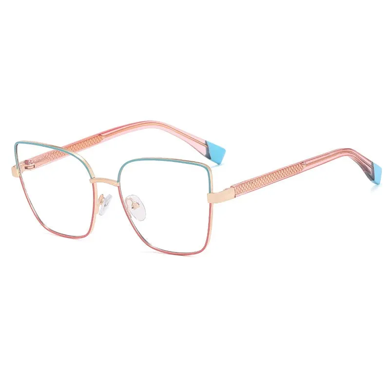 CCspace Women's Full Rim Cat Eye Square Alloy Eyeglasses 57382