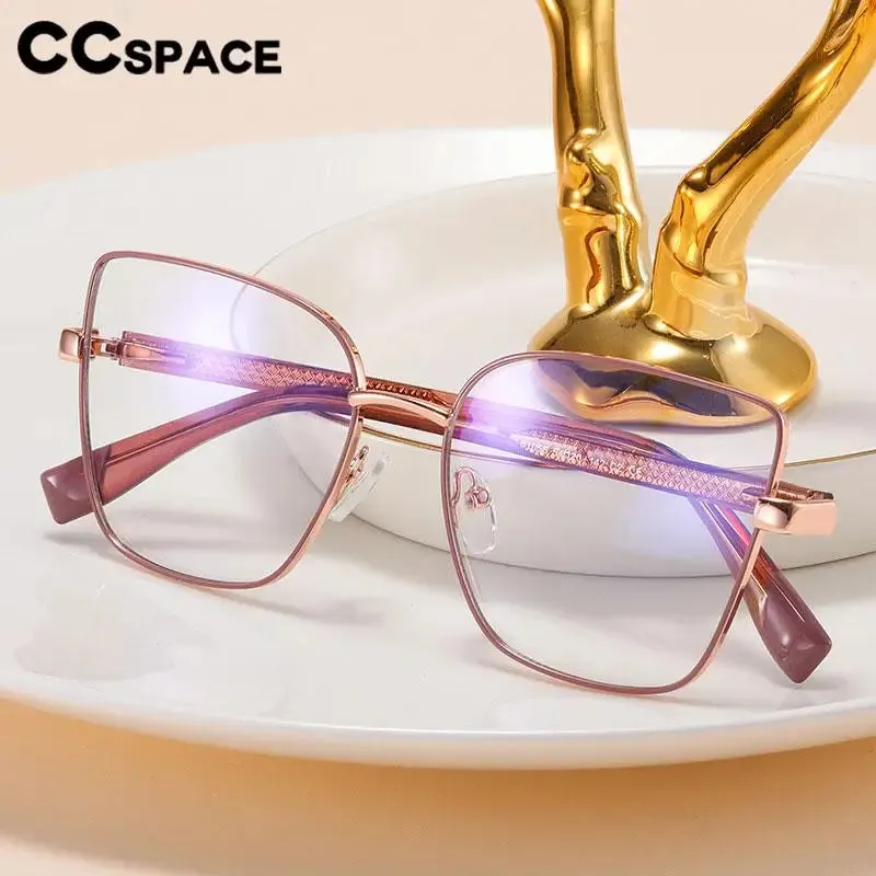 CCspace Women's Full Rim Cat Eye Square Alloy Eyeglasses 57382