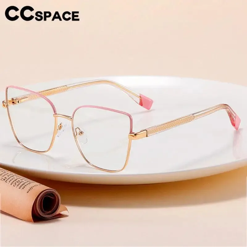 CCspace Women's Full Rim Cat Eye Square Alloy Eyeglasses 57382