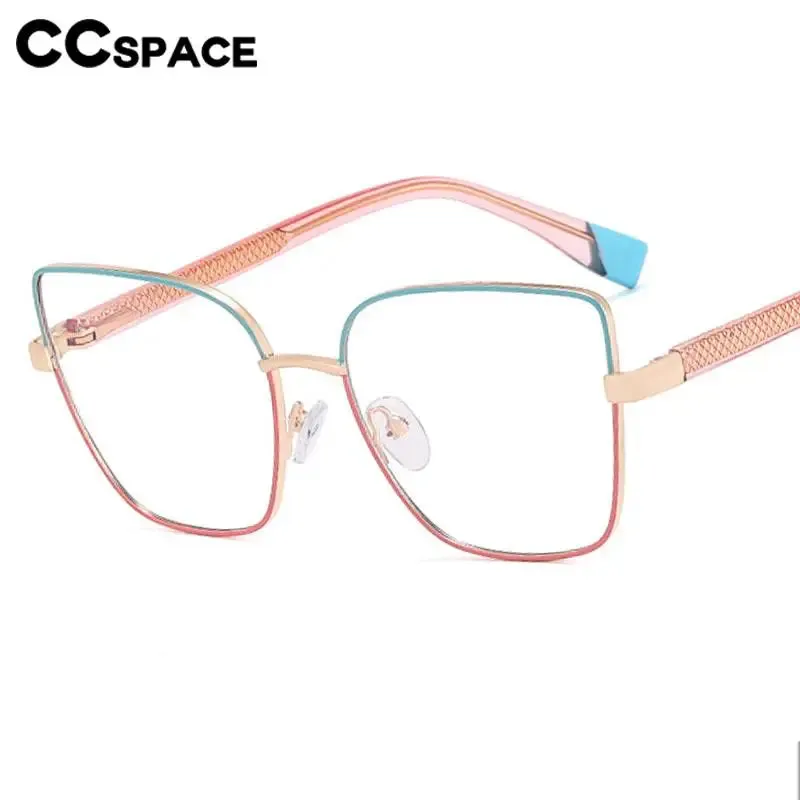 CCspace Women's Full Rim Cat Eye Square Alloy Eyeglasses 57382