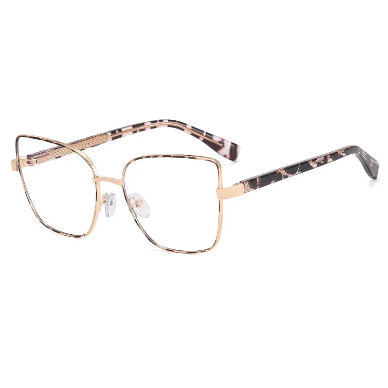 CCspace Women's Full Rim Cat Eye Square Alloy Eyeglasses 57382