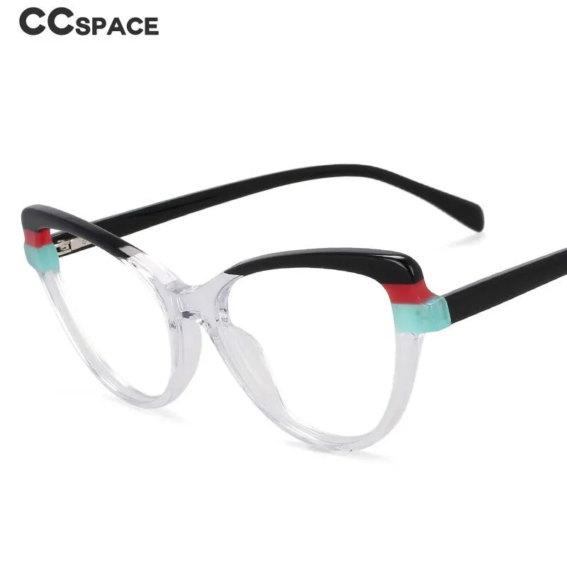 CCspace Women's Full Rim Handcrafted Cat Eye Acetate Eyeglasses 55269