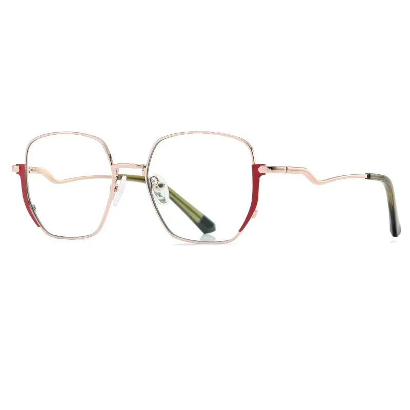 CCspace Women's Full Rim Irregular Square Alloy Eyeglasses 54969