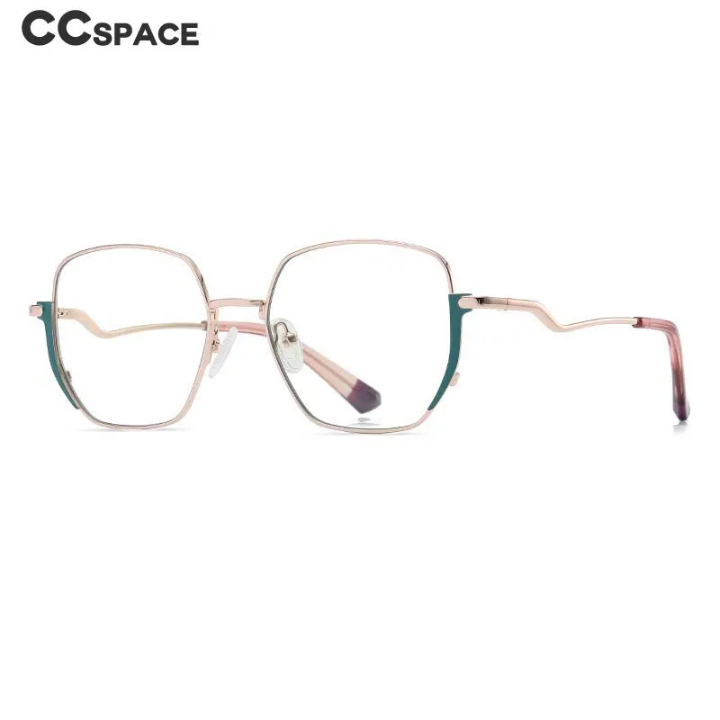 CCspace Women's Full Rim Irregular Square Alloy Eyeglasses 54969