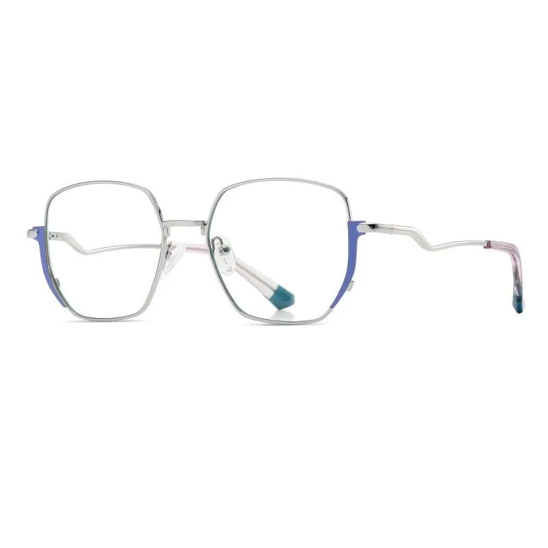 CCspace Women's Full Rim Irregular Square Alloy Eyeglasses 54969