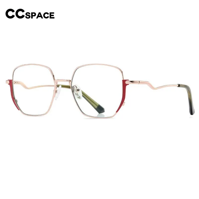 CCspace Women's Full Rim Irregular Square Alloy Eyeglasses 54969