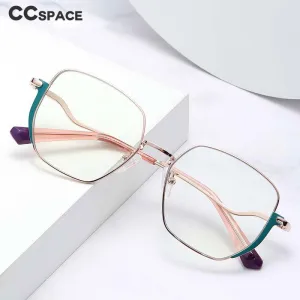 CCspace Women's Full Rim Irregular Square Alloy Eyeglasses 54969