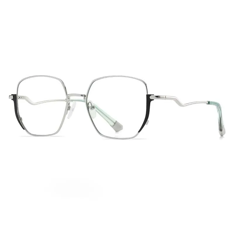 CCspace Women's Full Rim Irregular Square Alloy Eyeglasses 54969