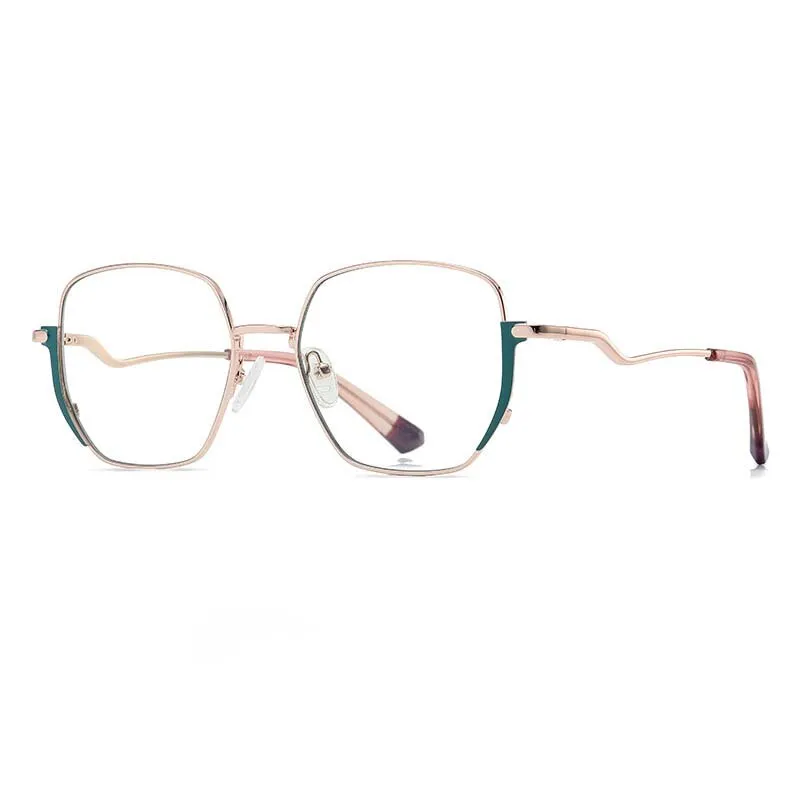 CCspace Women's Full Rim Irregular Square Alloy Eyeglasses 54969