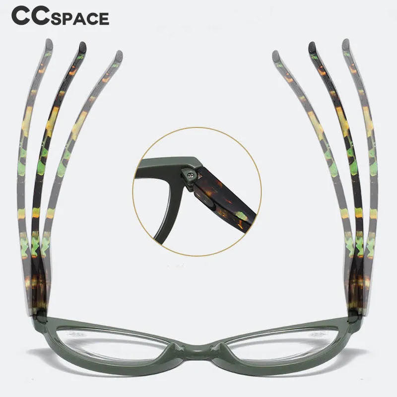 CCspace Women's Full Rim Large Cat Eye Acetate Hyperopic Reading Glasses 55809