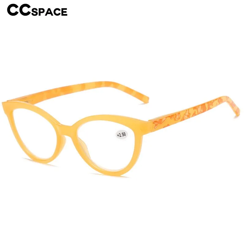 CCspace Women's Full Rim Large Cat Eye Acetate Hyperopic Reading Glasses 55809