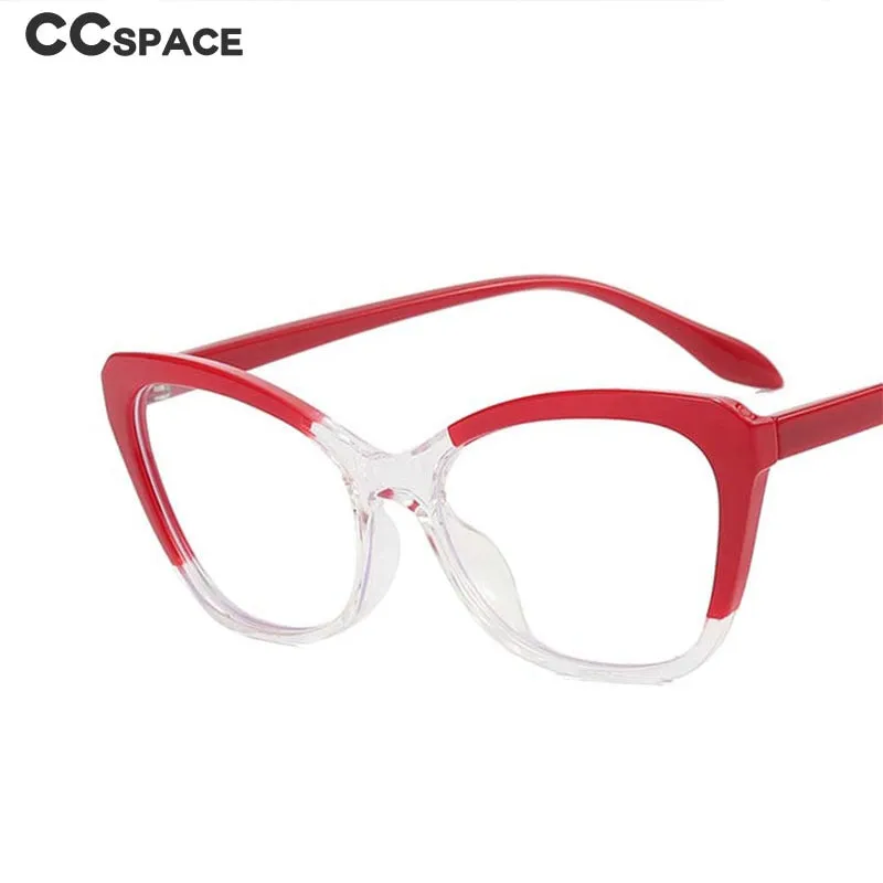 CCspace Women's Full Rim Large Cat Eye Tr 90 Titanium Frame Eyeglasses 54571