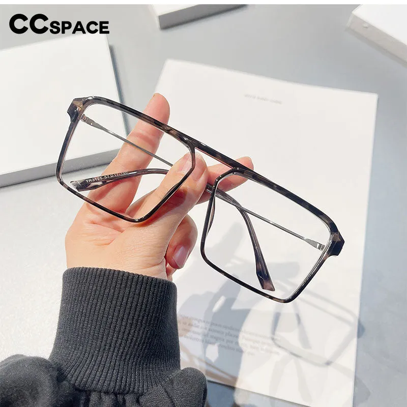 CCspace Women's Full Rim Large Rectangle Square Tr 90 Titanium Eyeglasses 53956