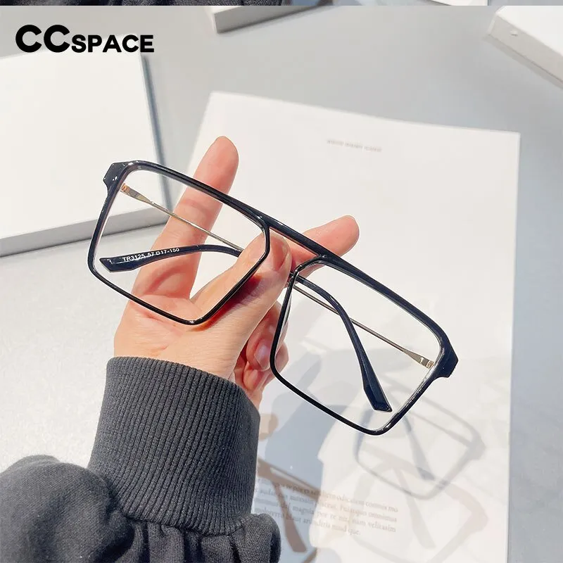 CCspace Women's Full Rim Large Rectangle Square Tr 90 Titanium Eyeglasses 53956