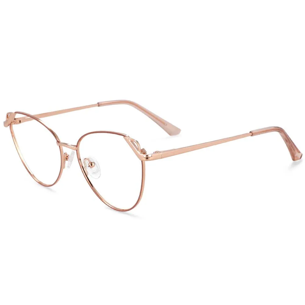 CCspace Women's Full Rim Oval Cat Eye Alloy Frame Eyeglasses 54195