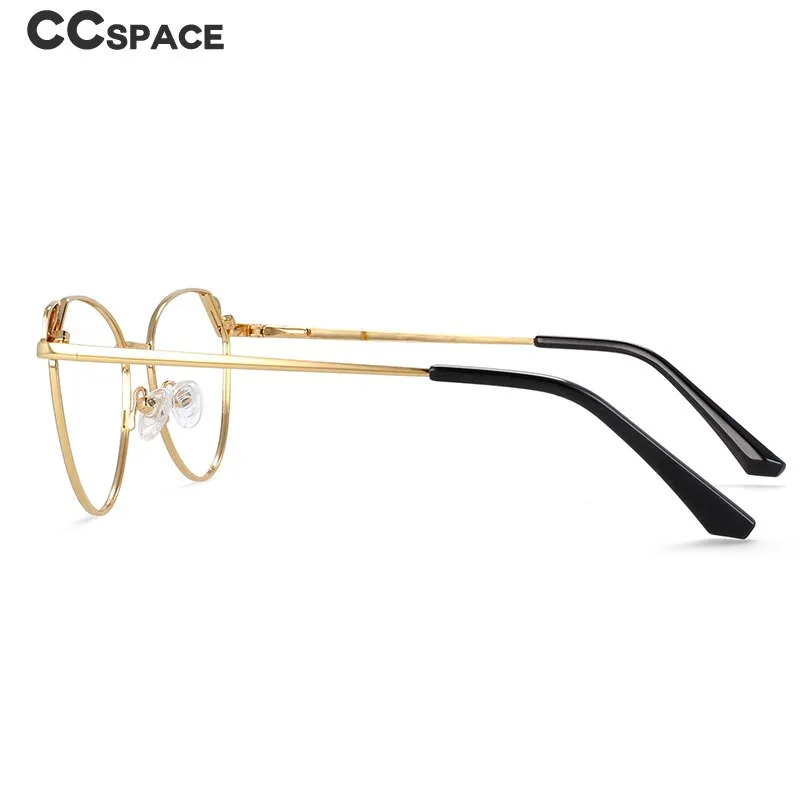 CCspace Women's Full Rim Oval Cat Eye Alloy Frame Eyeglasses 54195