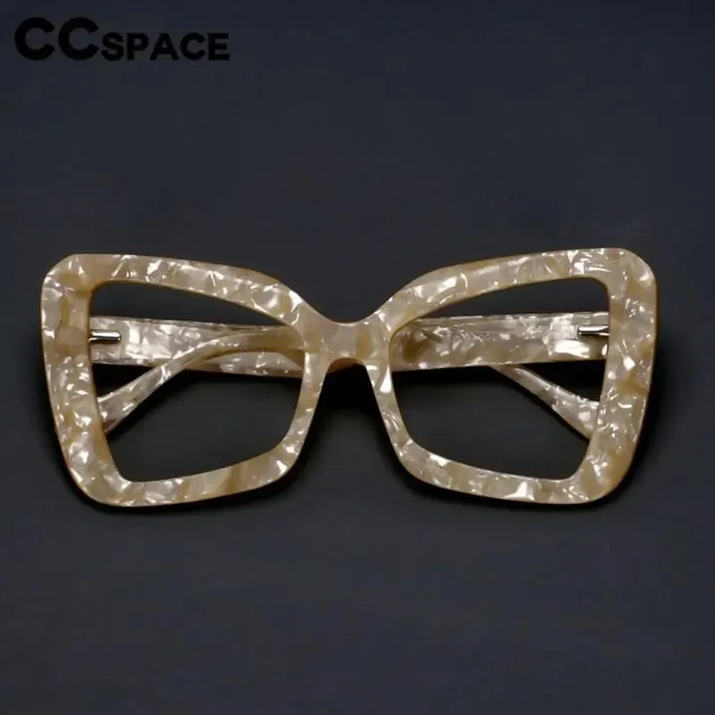 CCspace Women's Full Rim Oversized Butterfly Acetate Hyperopic Reading Glasses R54066