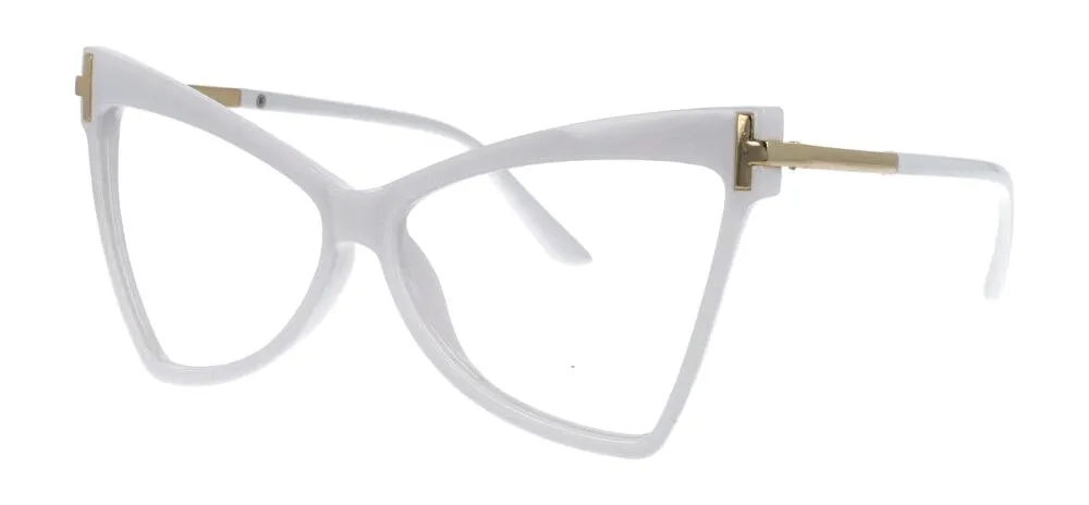 CCspace Women's Full Rim Oversized Cat Eye Resin Alloy Frame Eyeglasses 51039