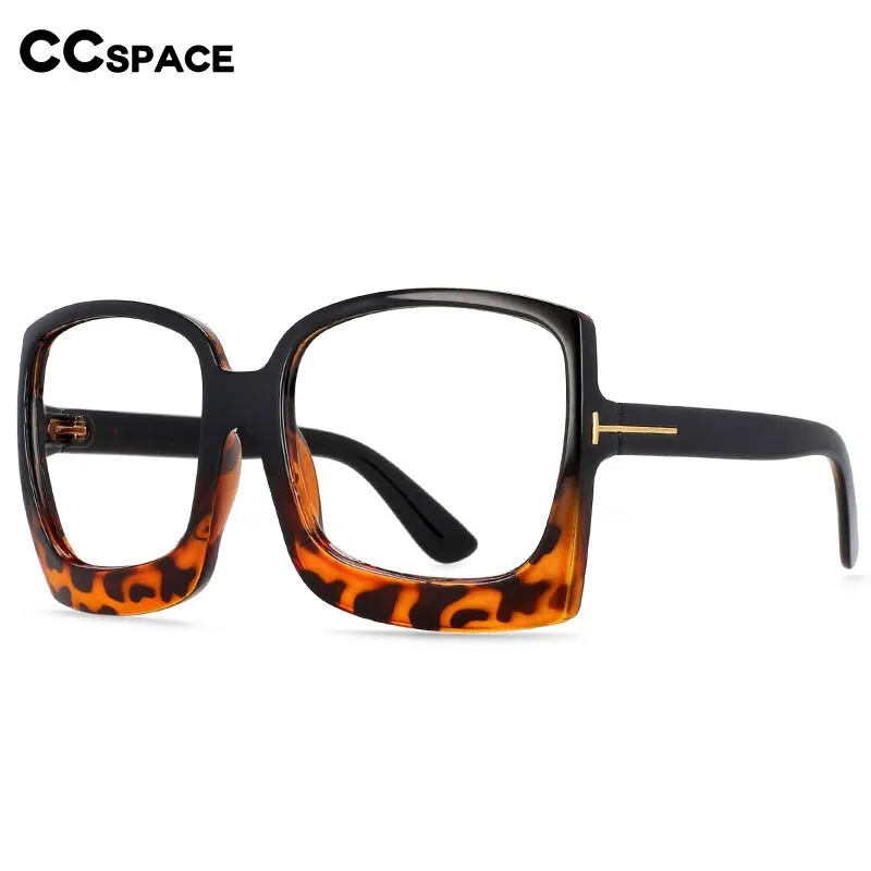 CCspace Women's Full Rim Oversized Square Resin Frame Eyeglasses 54480