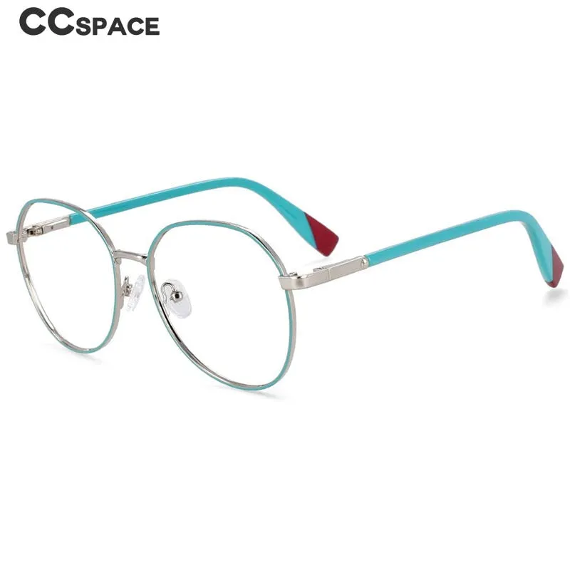 CCspace Women's Full Rim Round Acetate Alloy Frame Eyeglasses 54263